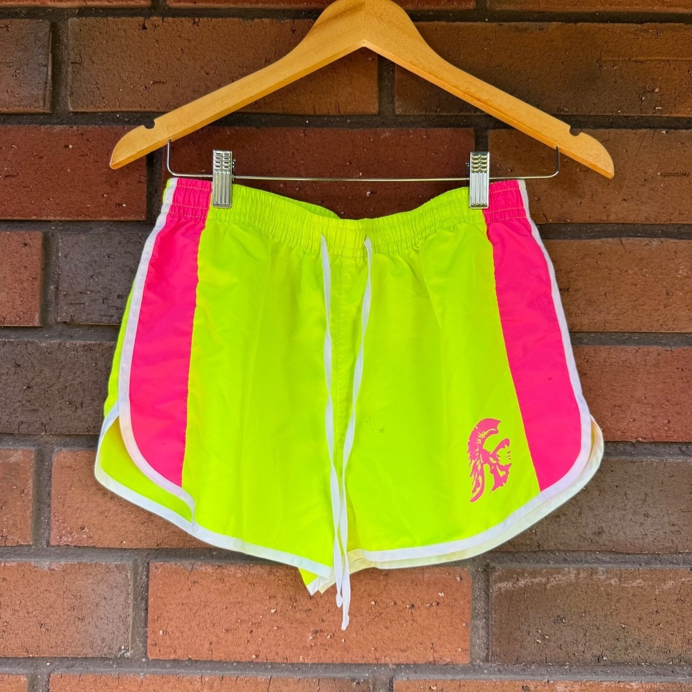 USC Trojans Neon Workout Shorts Running | Yellow Pink‎ | Size Medium *Runs Small
